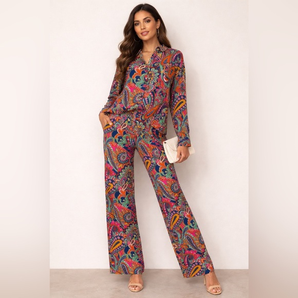 Vera Bradley Pants - Vera Bradley Venetian Floral Lightweight Pajama Set Top XL Bottom L